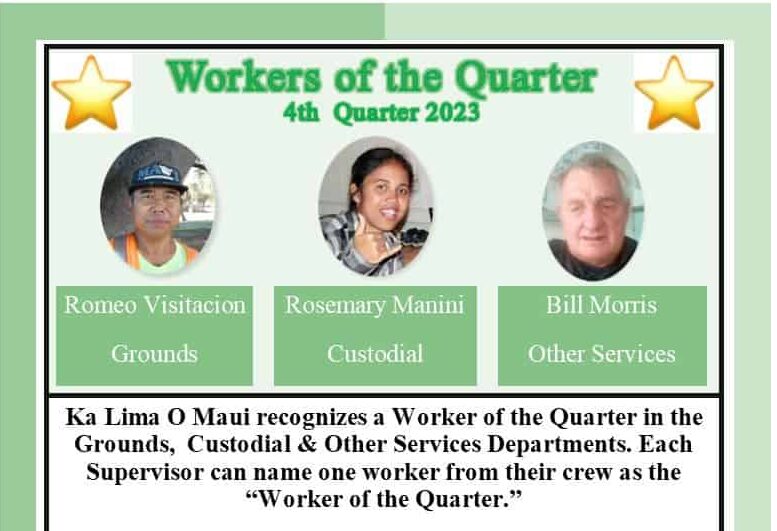 Worker of the Quarter – 4th Quarter 2023
